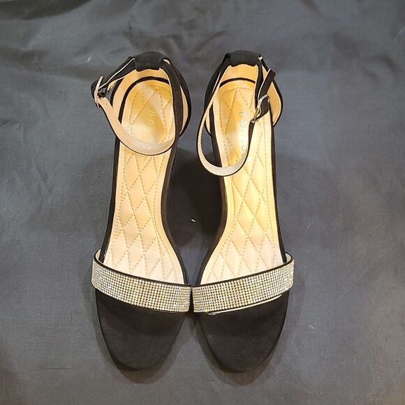 BRAND NEW BAMBOO FRENZY WOMEN'S EMBELLISHED OPEN-TOE ANKLE STRAP HEELS - Picture 3 of 14